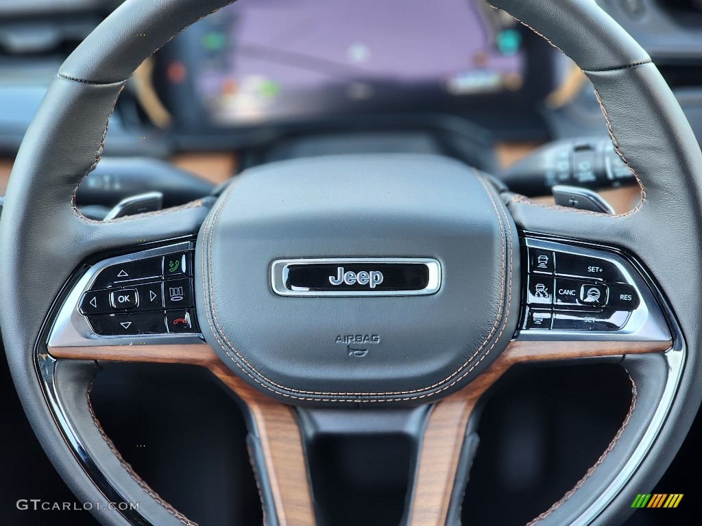 2022 Jeep Grand Cherokee Summit Reserve 4XE Hybrid Global Black Steering Wheel Photo #145396834