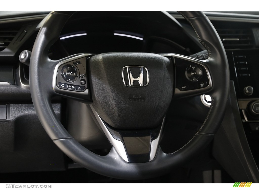 2021 Honda Civic EX Hatchback Black Steering Wheel Photo #145401058