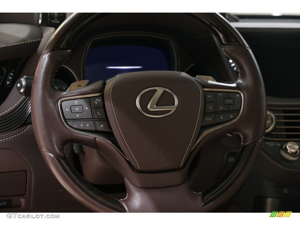 2019 Lexus LS 500 AWD Parchment Steering Wheel Photo #145404000