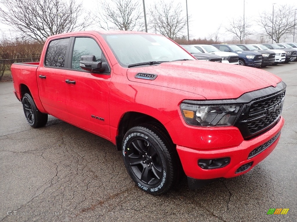 Flame Red 2023 Ram 1500 Big Horn Night Edition Crew Cab 4x4 Exterior Photo #145404951