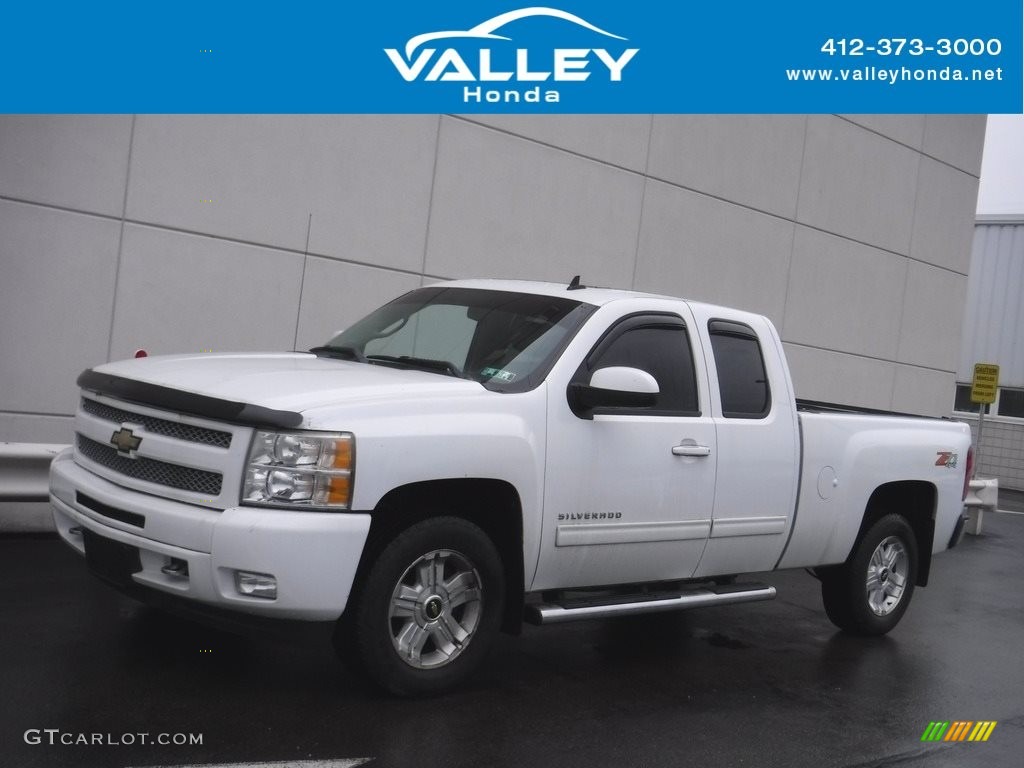 2011 Silverado 1500 LTZ Extended Cab 4x4 - Summit White / Ebony photo #1