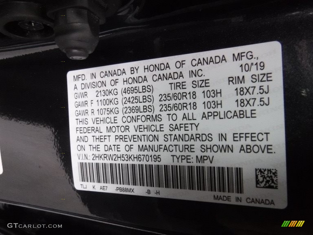 2019 CR-V EX AWD - Gunmetal Metallic / Gray photo #33
