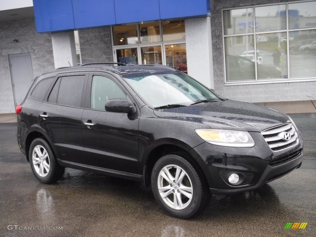 2012 Santa Fe Limited V6 AWD - Twilight Black / Cocoa Black photo #1