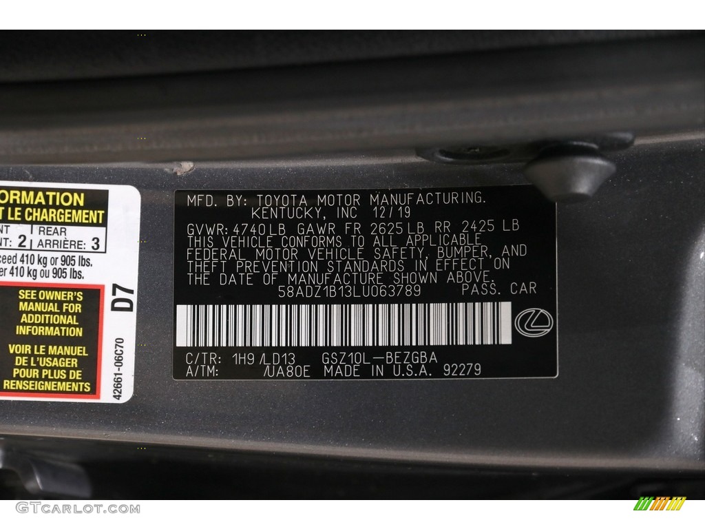 2020 ES 350 - Nebula Gray Pearl / Chateau photo #21
