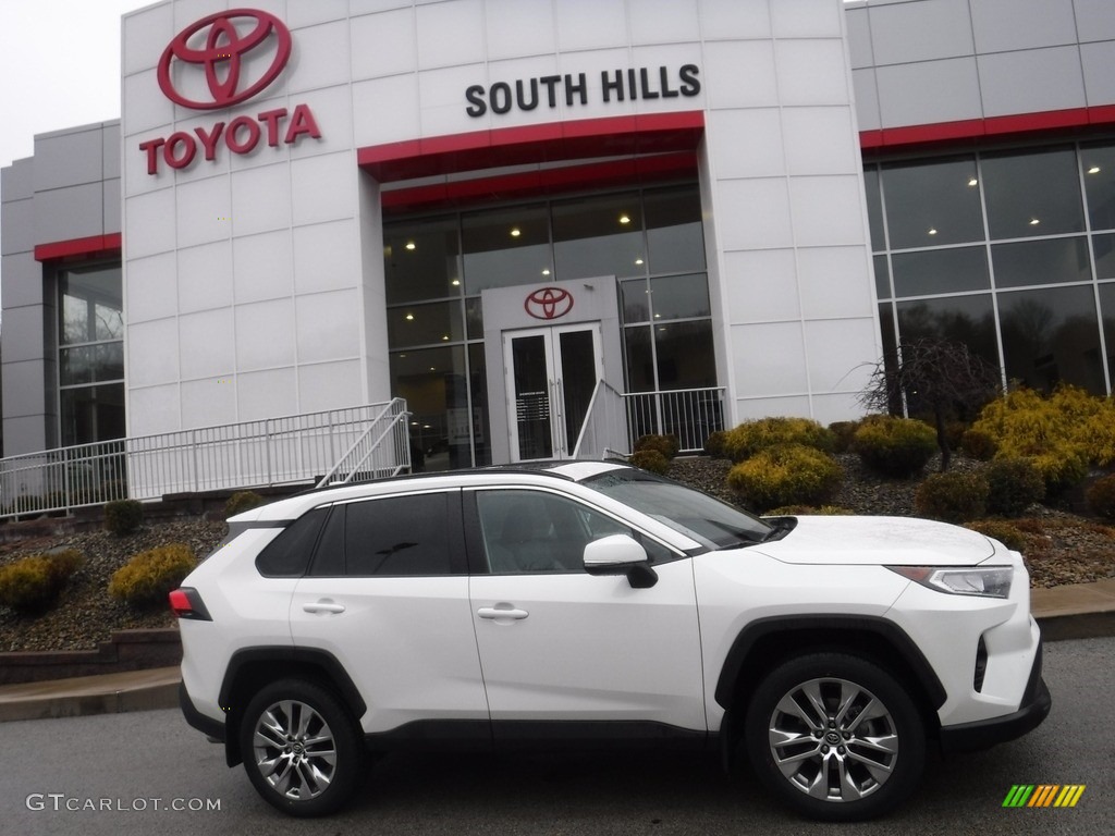 2021 RAV4 XLE Premium AWD - Blizzard White Pearl / Light Gray photo #2