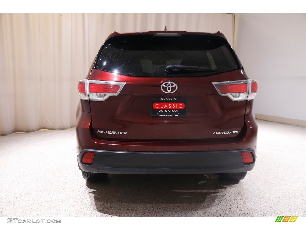 2016 Highlander Limited AWD - Ooh La La Rouge Mica / Black photo #21