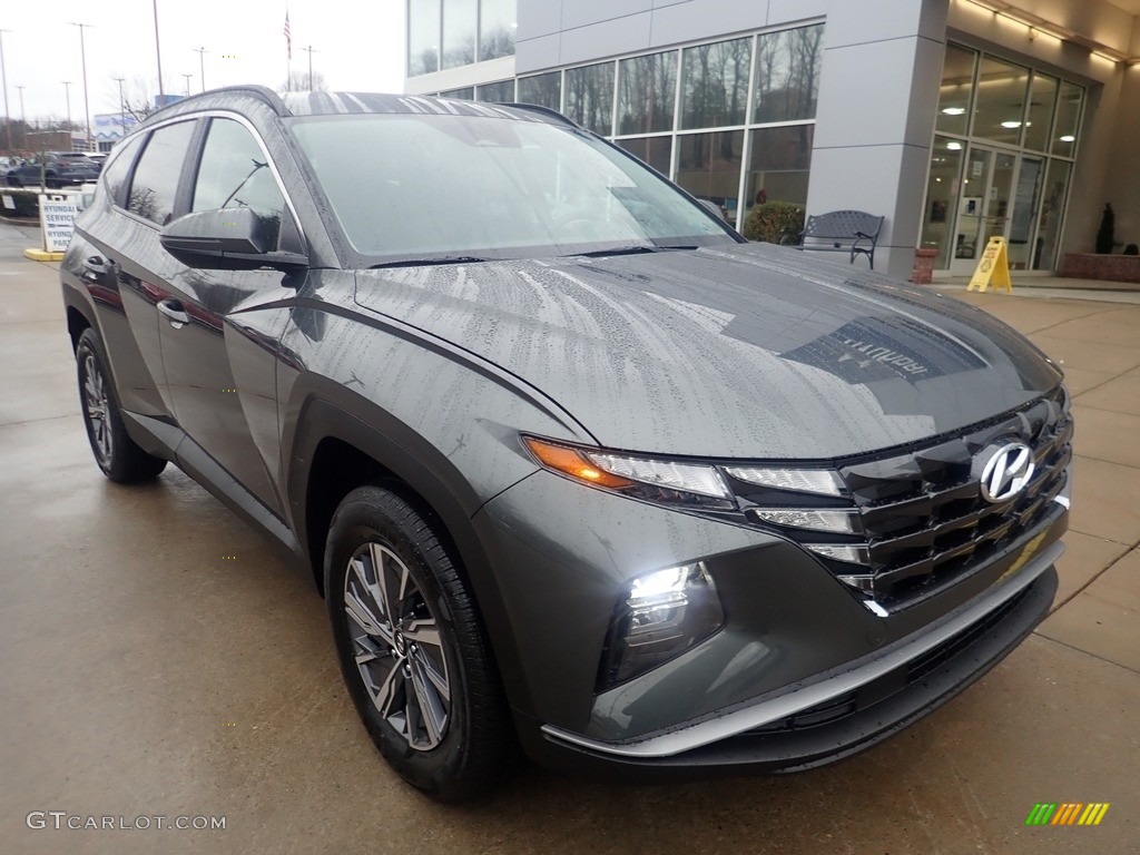 Amazon Gray 2023 Hyundai Tucson Blue Hybrid AWD Exterior Photo #145419874