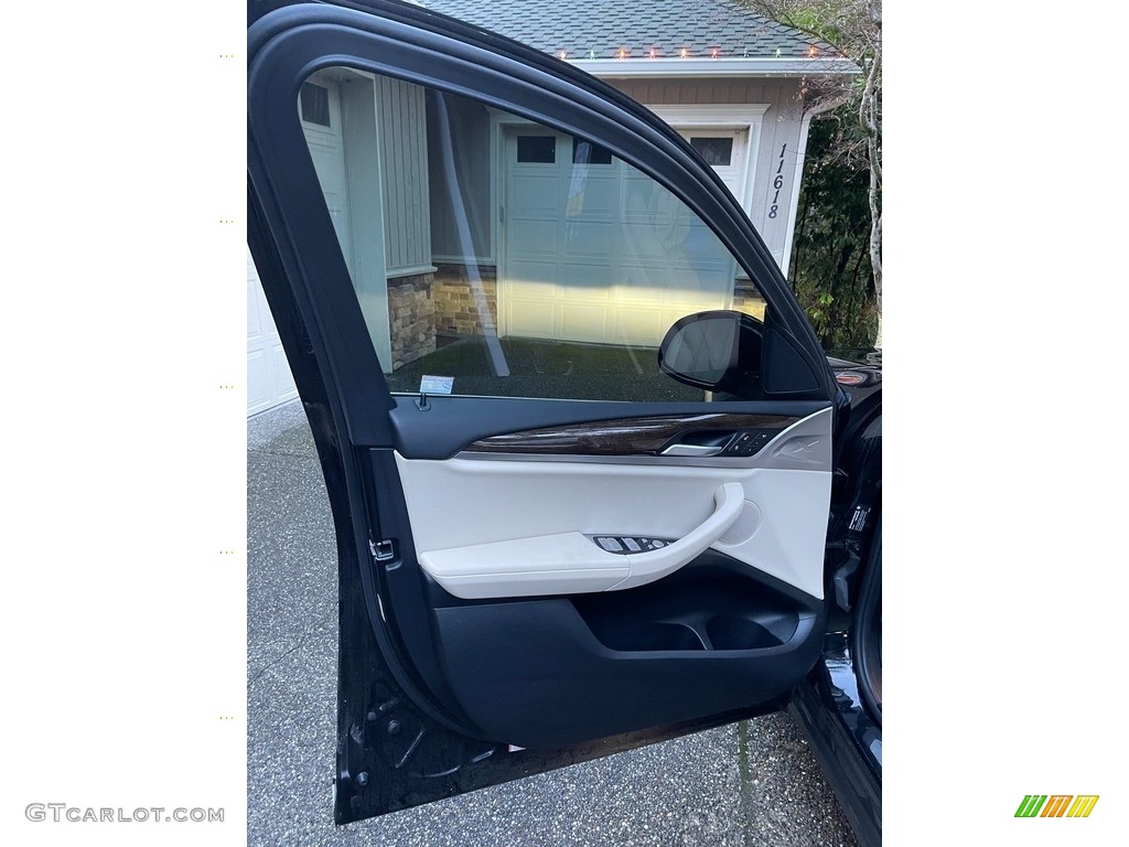 2021 BMW X3 xDrive30i Canberra Beige/Black Door Panel Photo #145420965
