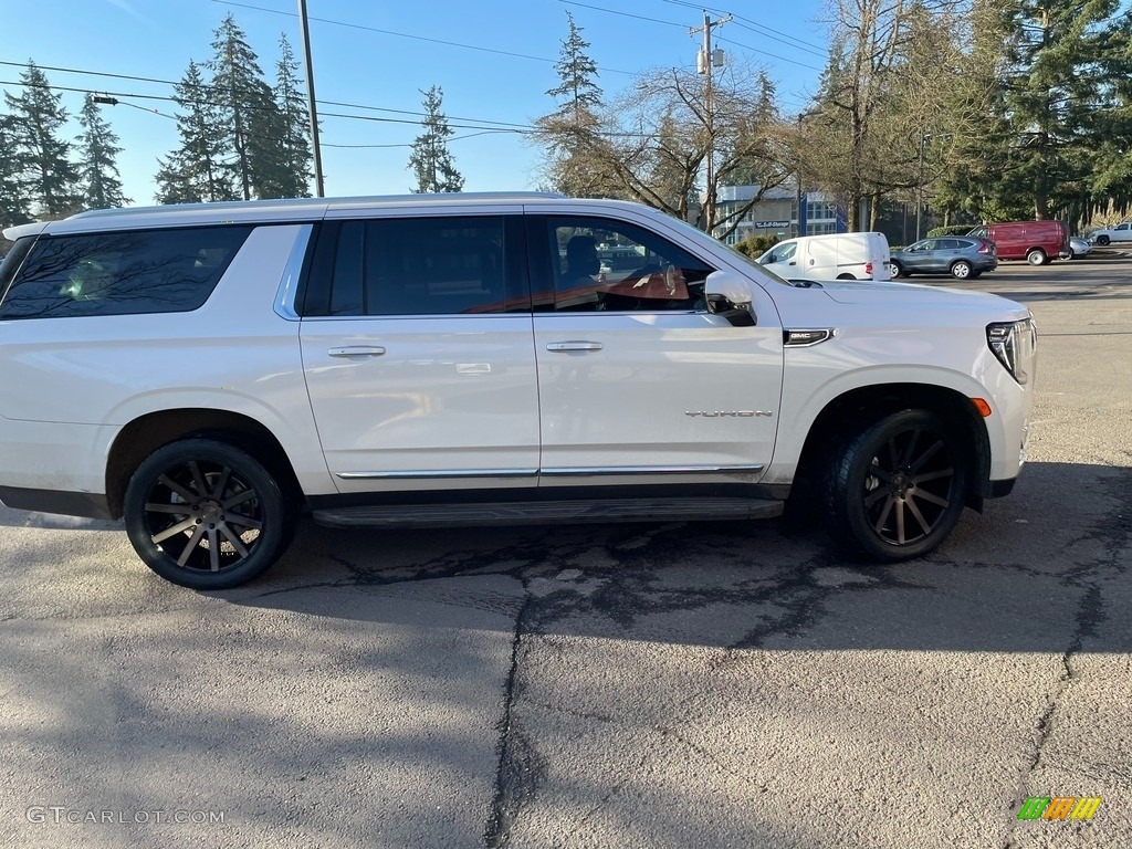 2021 Yukon XL SLT 4WD - White Frost Tricoat / Dark Walnut/­Slate photo #3