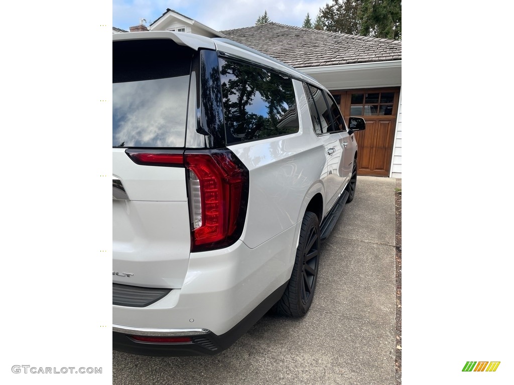 2021 Yukon XL SLT 4WD - White Frost Tricoat / Dark Walnut/­Slate photo #7