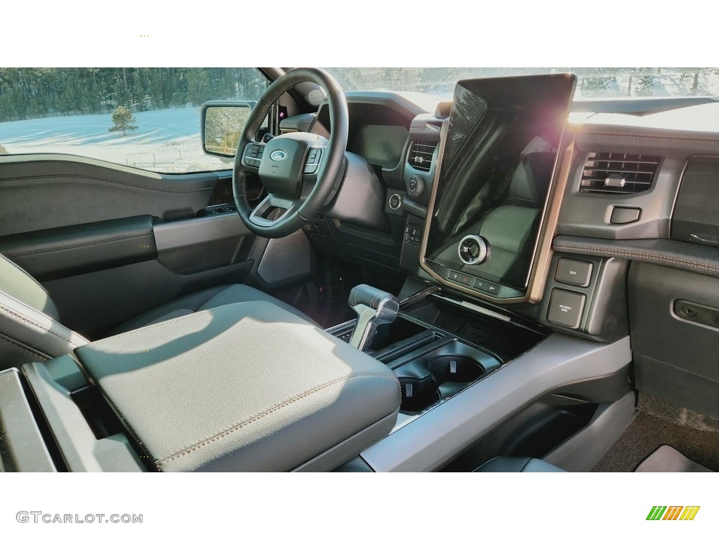 Black Interior 2023 Ford F150 Lightning Lariat 4x4 Photo #145426122