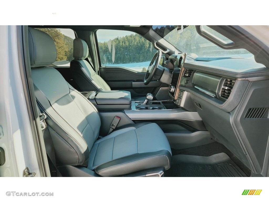 Black Interior 2023 Ford F150 Lightning Lariat 4x4 Photo #145426191