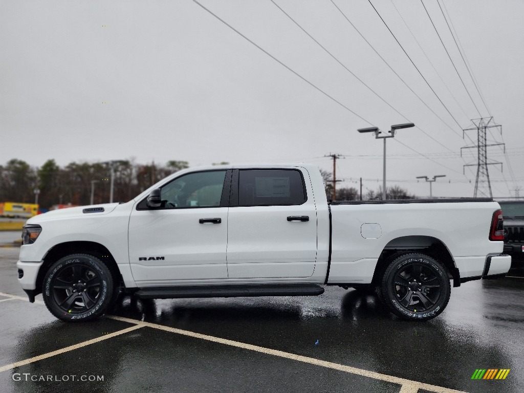 Bright White 2023 Ram 1500 Big Horn Night Edition Crew Cab 4x4 Exterior Photo #145426254