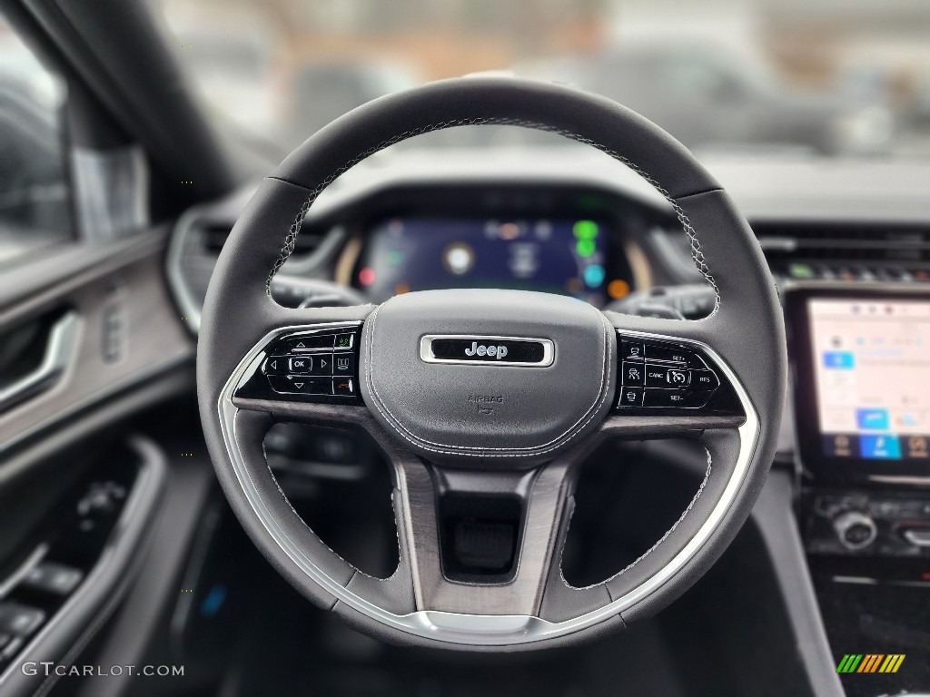 2023 Jeep Grand Cherokee Overland 4XE Global Black Steering Wheel Photo #145426827