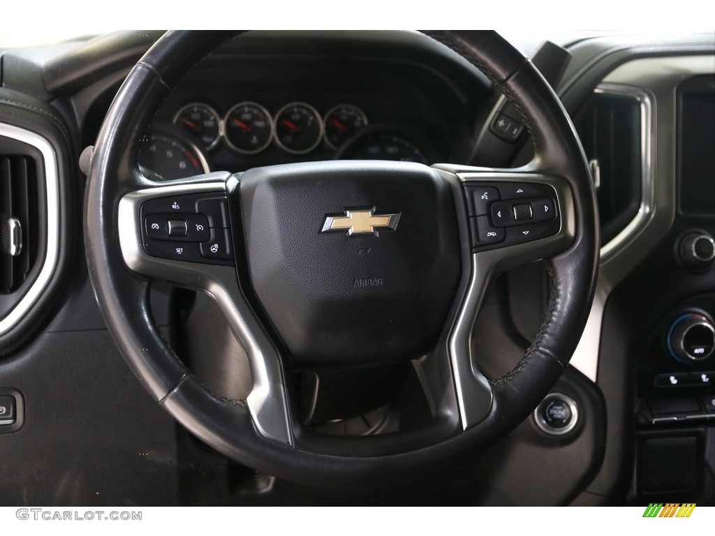 2021 Chevrolet Silverado 1500 LT Double Cab 4x4 Jet Black Steering Wheel Photo #145428762