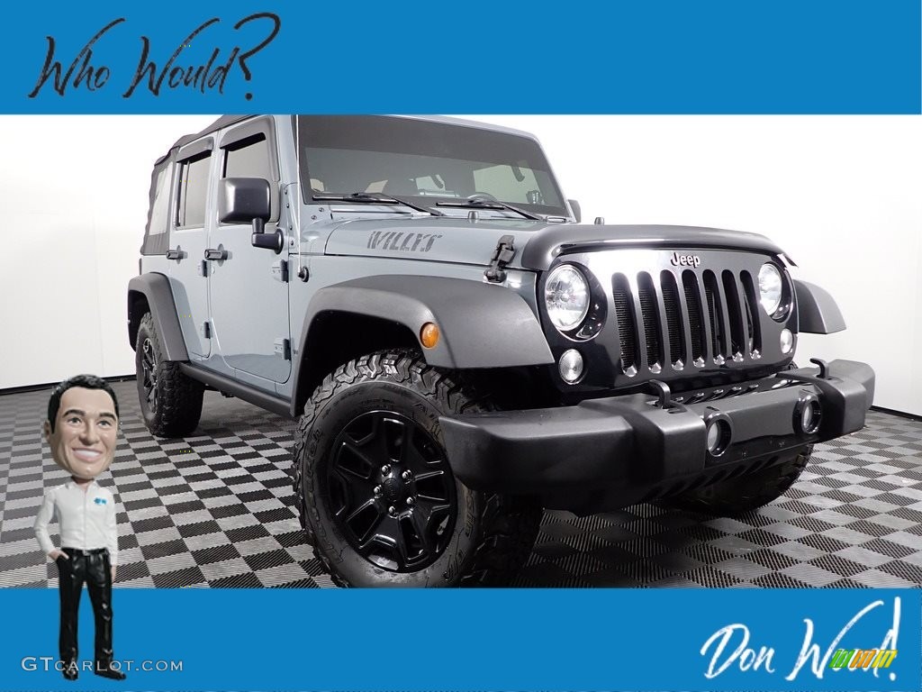 2015 Wrangler Unlimited Willys Wheeler 4x4 - Anvil / Black photo #1