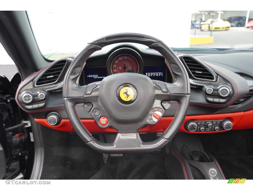 2018 Ferrari 488 Spider Standard 488 Spider Model Black Steering Wheel Photo #145430784