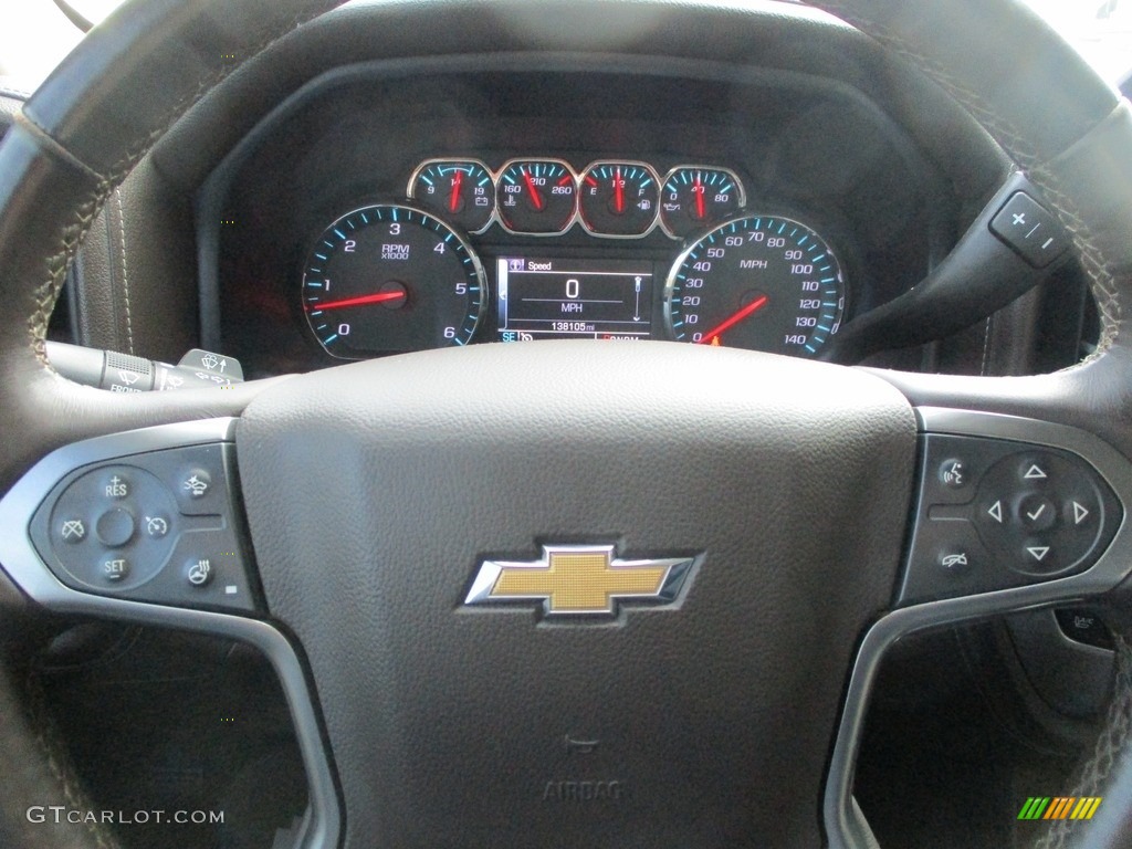 2014 Chevrolet Silverado 1500 LTZ Z71 Crew Cab 4x4 Cocoa/Dune Steering Wheel Photo #145431765