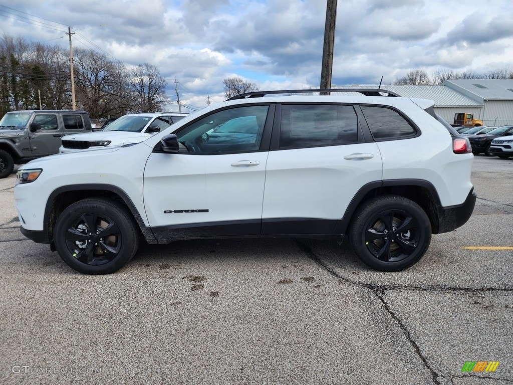 Bright White 2023 Jeep Cherokee Altitude Lux 4x4 Exterior Photo #145432035
