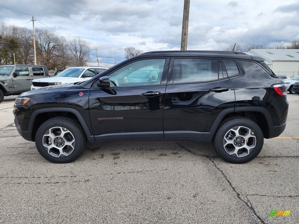 Diamond Black Crystal Pearl 2022 Jeep Compass Trailhawk 4x4 Exterior Photo #145432917