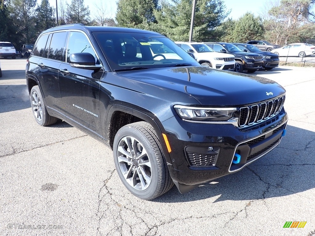 Diamond Black Crystal Pearl 2023 Jeep Grand Cherokee Overland 4XE Exterior Photo #145433199