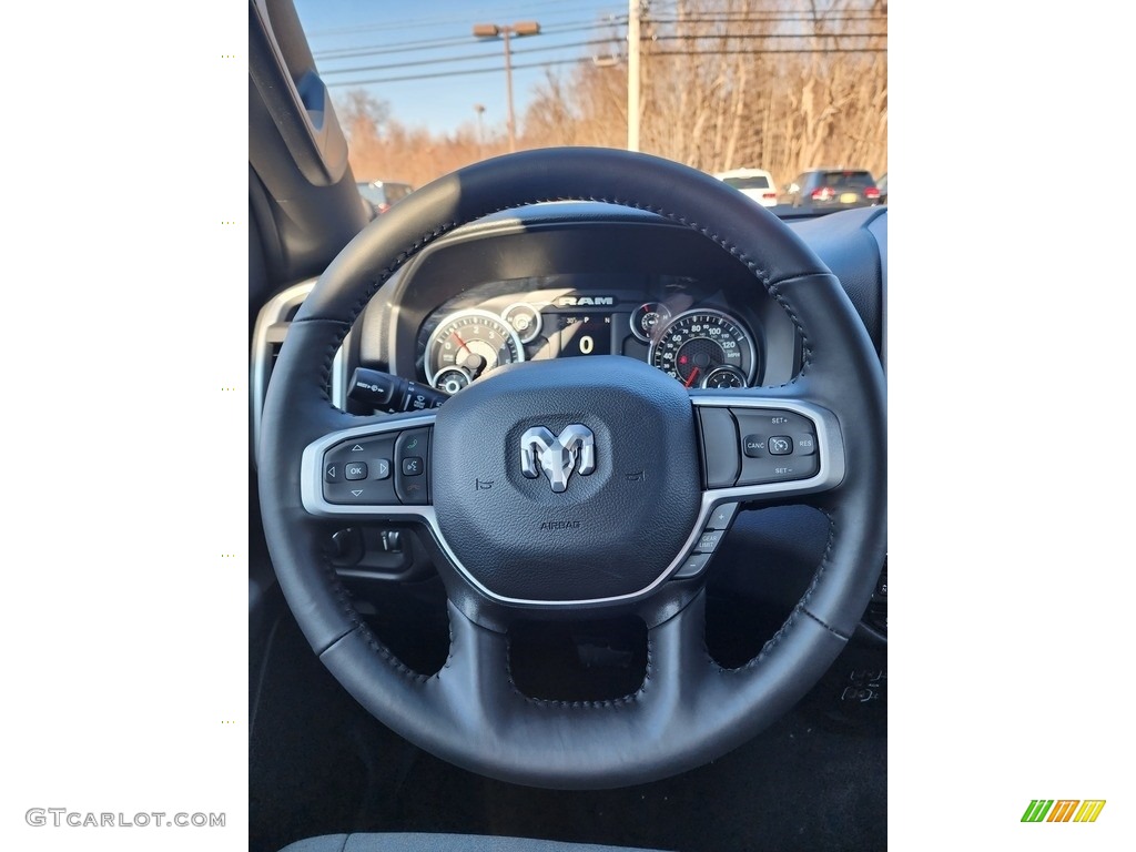 2023 Ram 1500 Big Horn Quad Cab 4x4 Diesel Gray/Black Steering Wheel Photo #145434483