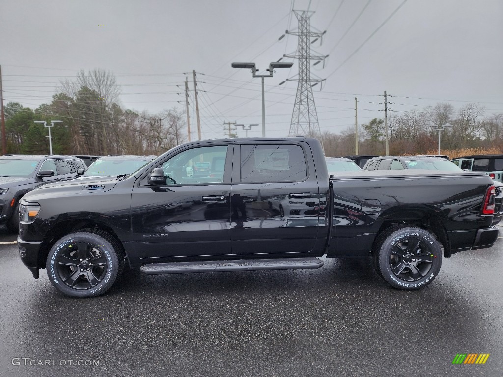 Diamond Black Crystal Pearl 2023 Ram 1500 Big Horn Night Edition Crew Cab 4x4 Exterior Photo #145436374