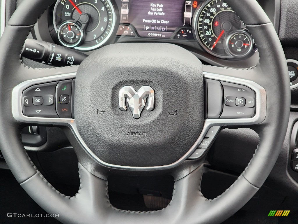 2023 Ram 1500 Big Horn Night Edition Crew Cab 4x4 Black Steering Wheel Photo #145436557