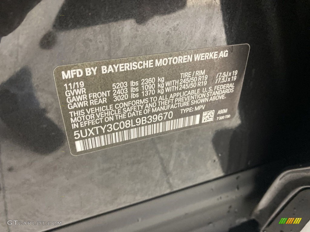 2020 X3 sDrive30i - Dark Graphite Metallic / Black photo #37