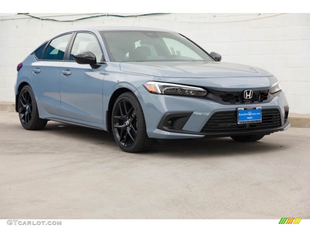 Sonic Gray Pearl 2023 Honda Civic Sport Hatchback Exterior Photo #145443217