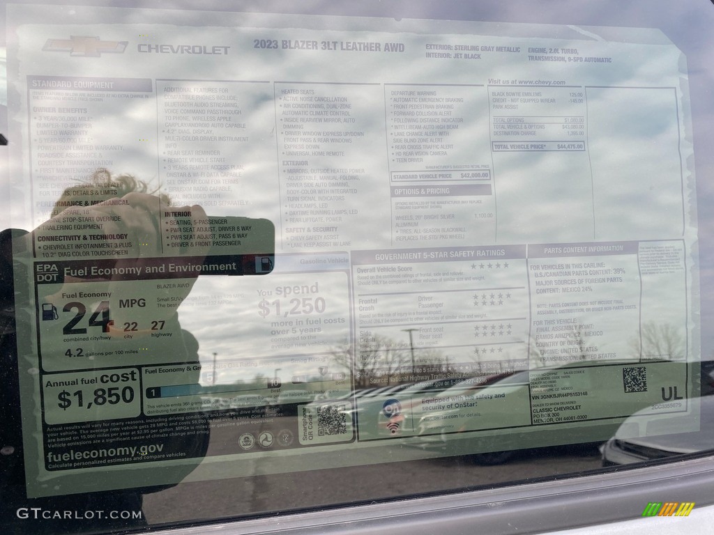 2023 Chevrolet Blazer LT AWD Window Sticker Photos