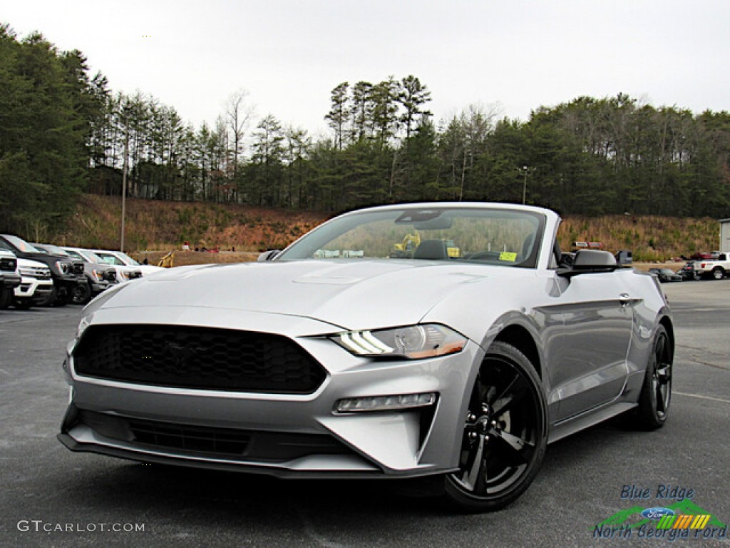 Iconic Silver Metallic 2021 Ford Mustang EcoBoost Convertible Exterior Photo #145449892