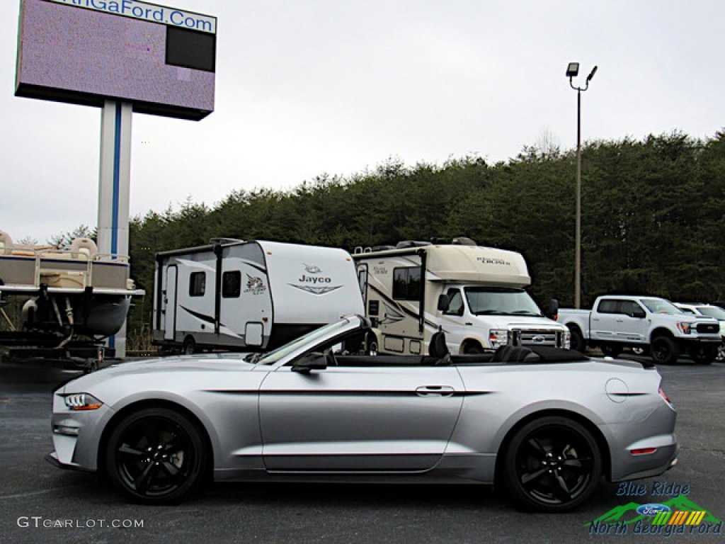 Iconic Silver Metallic 2021 Ford Mustang EcoBoost Convertible Exterior Photo #145449895