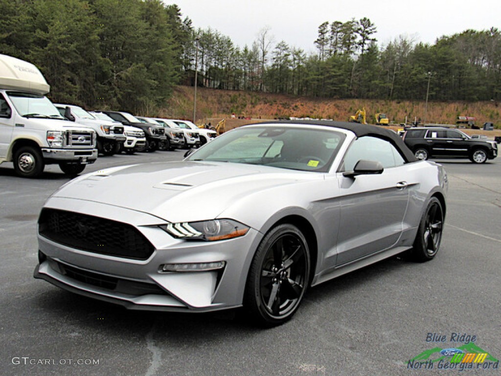 Iconic Silver Metallic 2021 Ford Mustang EcoBoost Convertible Exterior Photo #145449916
