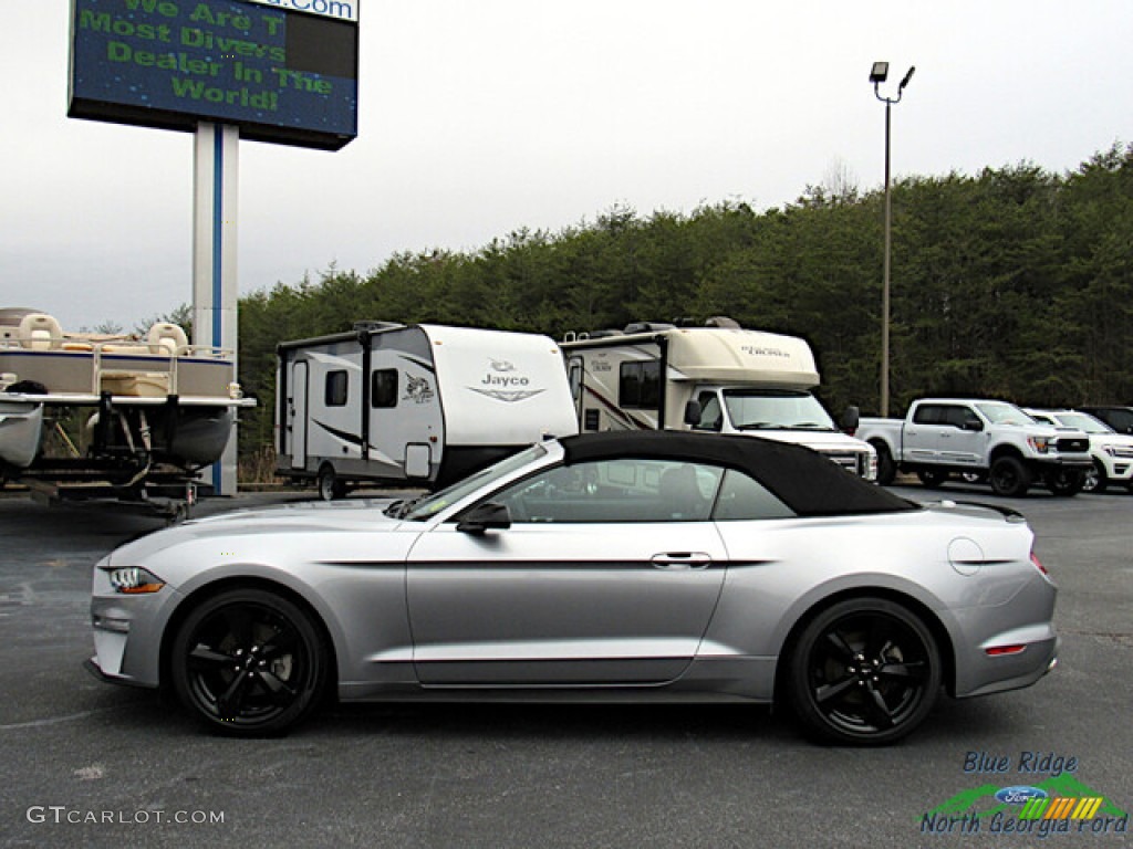 Iconic Silver Metallic 2021 Ford Mustang EcoBoost Convertible Exterior Photo #145449919