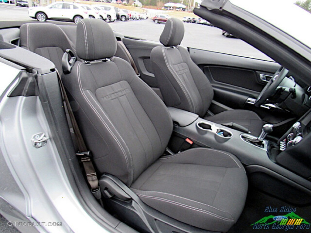 Ebony Interior 2021 Ford Mustang EcoBoost Convertible Photo #145449931