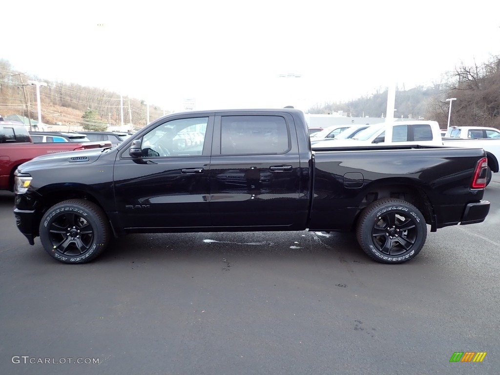 Diamond Black Crystal Pearl 2023 Ram 1500 Big Horn Night Edition Crew Cab 4x4 Exterior Photo #145454401