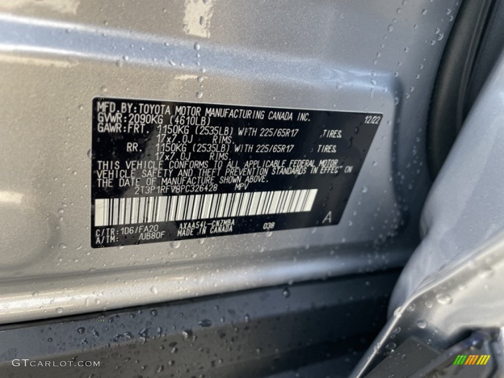 2023 RAV4 Color Code 1D6 for Silver Sky Metallic Photo #145454443