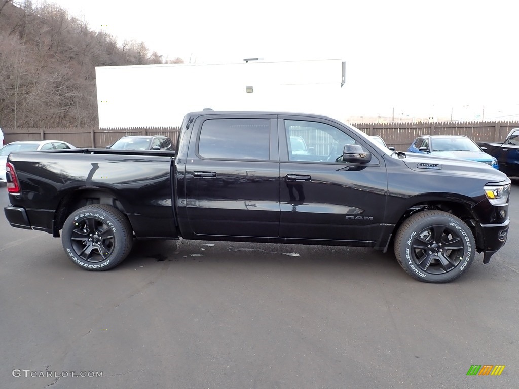 Diamond Black Crystal Pearl 2023 Ram 1500 Big Horn Night Edition Crew Cab 4x4 Exterior Photo #145454485