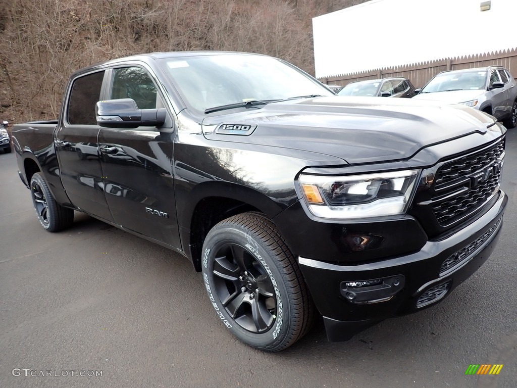 Diamond Black Crystal Pearl 2023 Ram 1500 Big Horn Night Edition Crew Cab 4x4 Exterior Photo #145454500