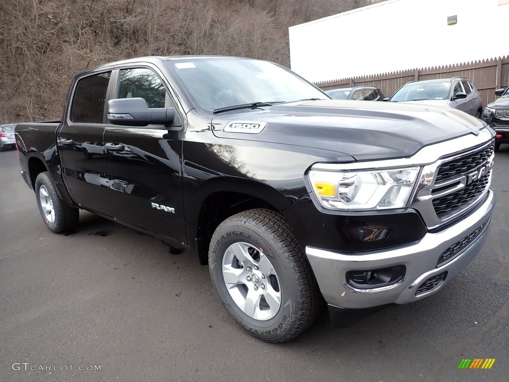 Diamond Black Crystal Pearl 2023 Ram 1500 Big Horn Crew Cab 4x4 Exterior Photo #145454800