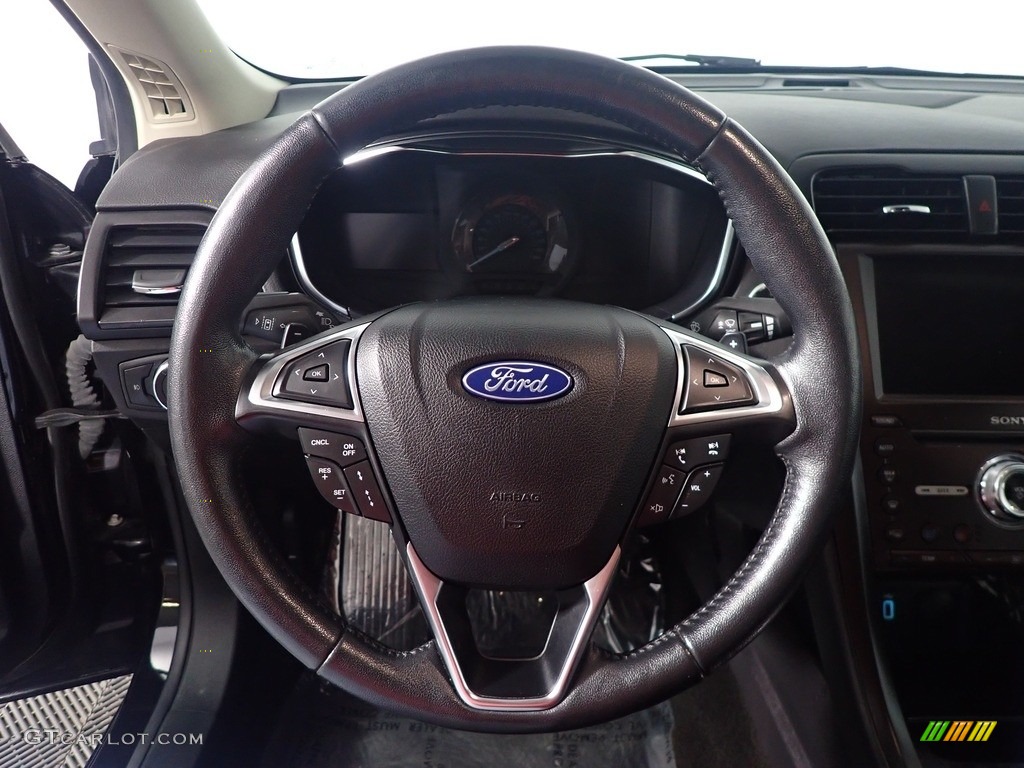 2020 Ford Fusion Titanium AWD Ebony Steering Wheel Photo #145455016