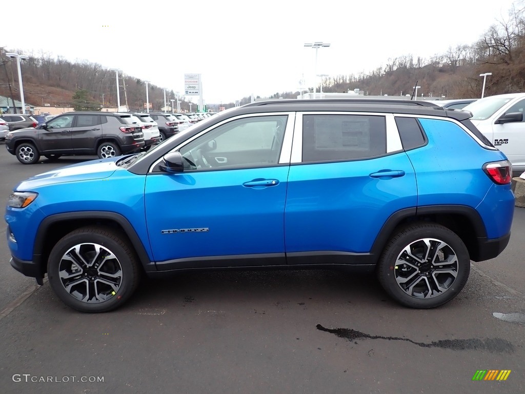 Laser Blue Pearl 2022 Jeep Compass Limited 4x4 Exterior Photo #145455202
