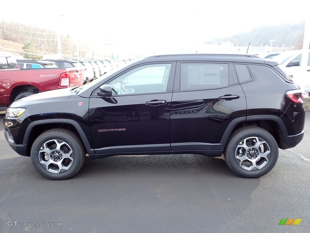 Diamond Black Crystal Pearl 2022 Jeep Compass Trailhawk 4x4 Exterior Photo #145455418