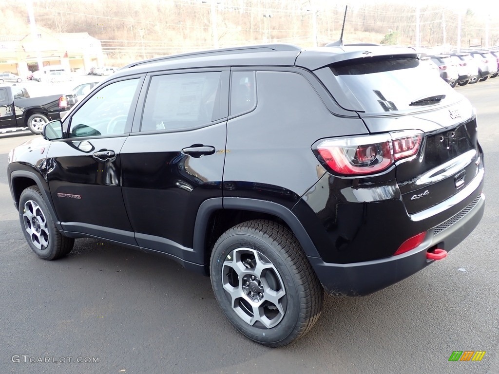 2022 Compass Trailhawk 4x4 - Diamond Black Crystal Pearl / Black/Ruby Red photo #3