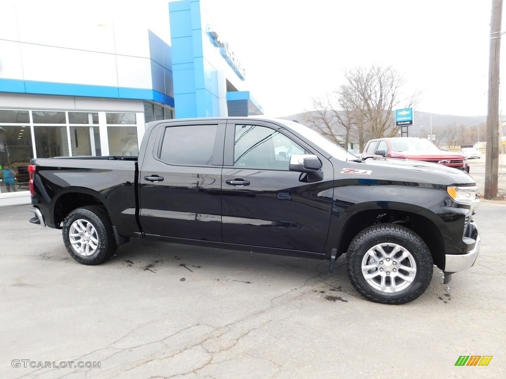 Black 2023 Chevrolet Silverado 1500 LT Crew Cab 4x4 Exterior Photo #145456691