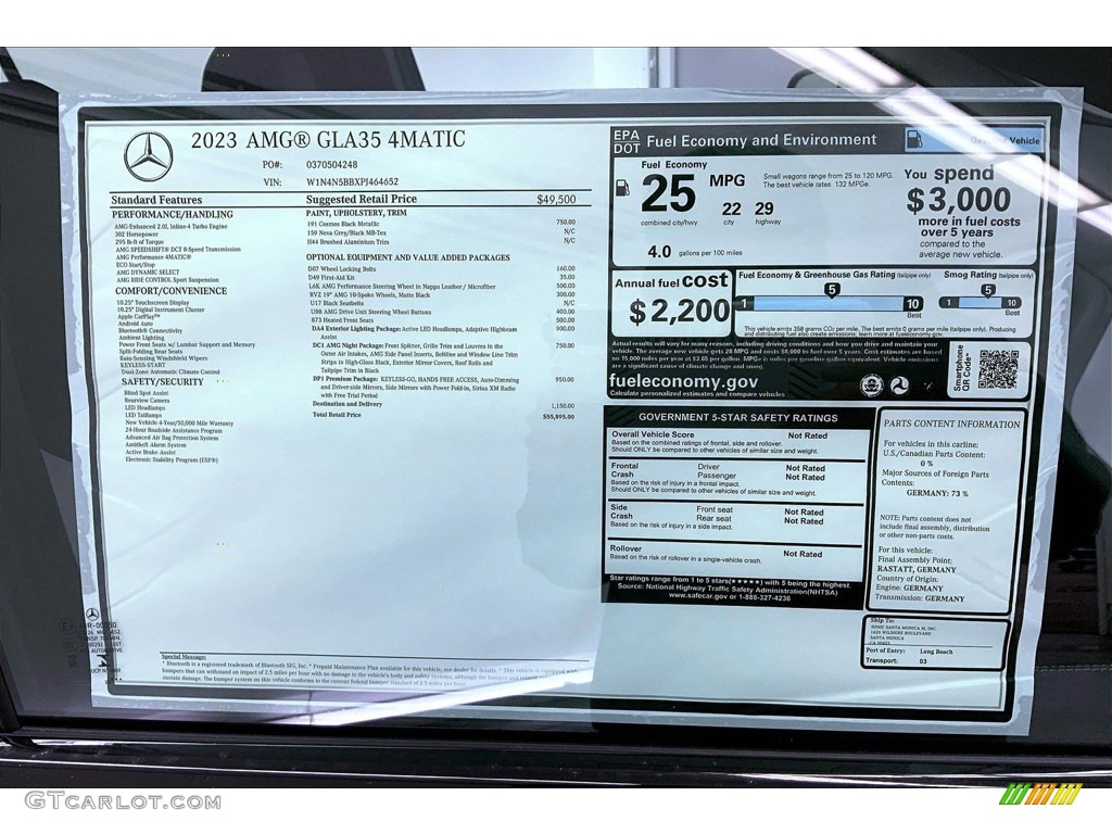 2023 GLA AMG 35 4Matic - Cosmos Black Metallic / Neva Gray/Black photo #13