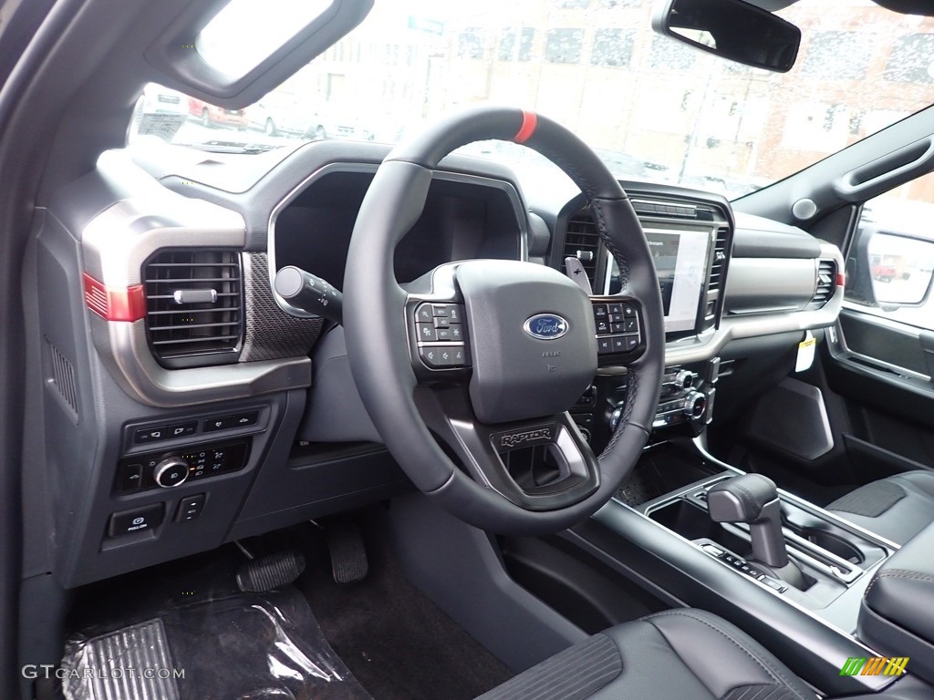 2023 Ford F150 SVT Raptor SuperCrew 4x4 Raptor Black Steering Wheel Photo #145457737