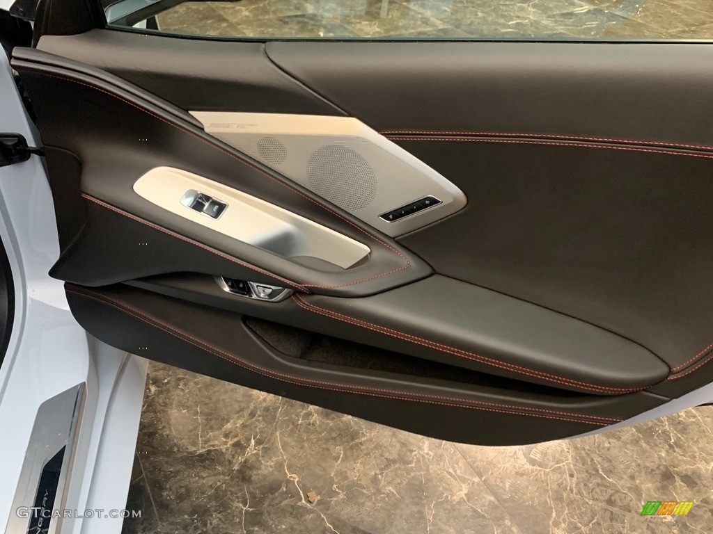 2020 Chevrolet Corvette Stingray Coupe Adrenaline Red/Jet Black Door Panel Photo #145460318