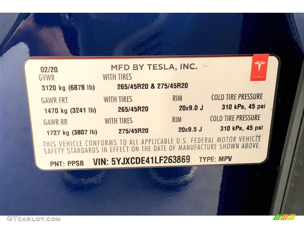 2020 Model X Performance - Deep Blue Metallic / Black photo #33